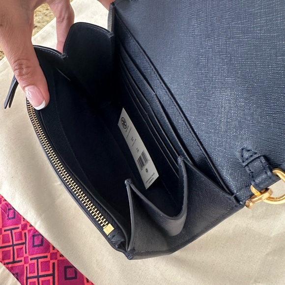 Tory Burch Emerson Chain Wallet Shoulder Leather Crossbody Bag navy - Picture 7 of 8